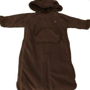 Gap Vintage Baby Newborn Winter Coat Hood Bear Ears Brown Sherpa Lined 0-3‎ Mth